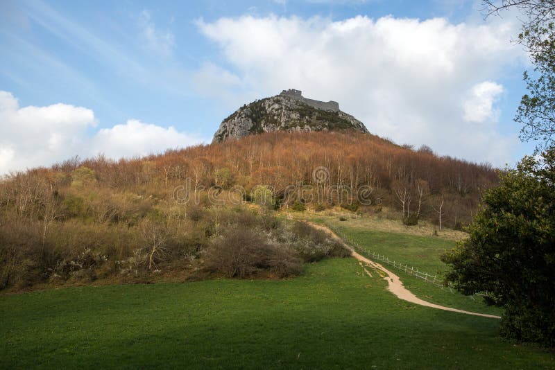 Montsegur castle in French Pyrenees