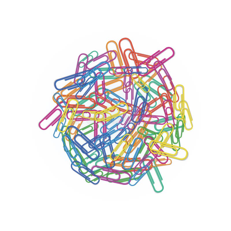 Montão de clipes de papel coloridos nas cores diferentes vermelhas, verdes, azuis, cor-de-rosa ou de laranja isolada no fundo bra ilustração do vetor Montão de clipes de papel coloridos nas cores diferentes vermelhas, verdes, azuis, cor-de-rosa ou de laranja isolada no fundo bra ilustração do vetor