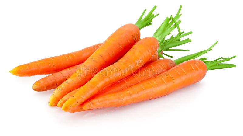 Montón de la verdura de las zanahorias aislado en el fondo blanco