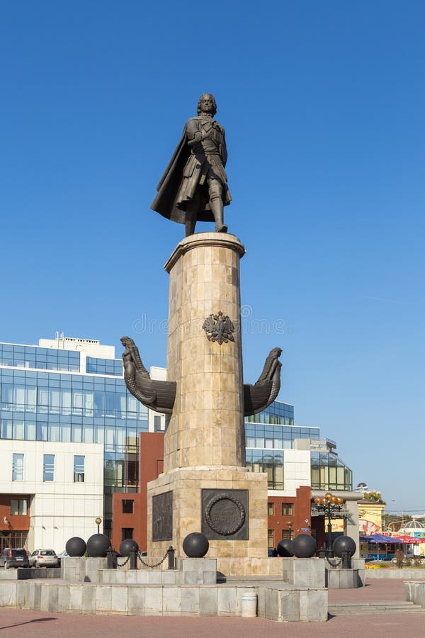 Monument aan Peter Groot Lipetsk Rusland royalty-vrije stock foto's Monument aan Peter Groot Lipetsk Rusland royalty-vrije stock foto's