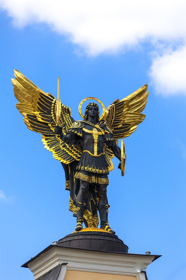 Kiev , the Angel Statue , in Maydan Square Stock Photo Image of kyiv
