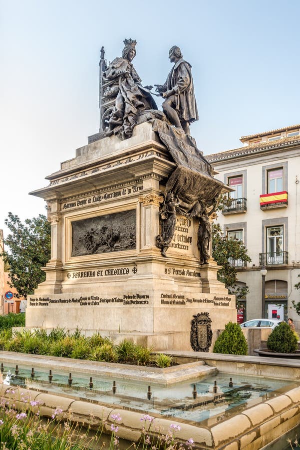 Monument dedicated to Queen Isabel and Columbus in Granada - Spain