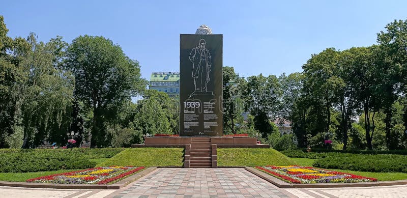 Kyiv, Ukraine June 11, 2022: Monument to the writer, poet, artist and sage of the Ukrainian people Taras Grigoryevich Shevchenko - protected during the war with Russia. Kyiv, Ukraine June 11, 2022: Monument to the writer, poet, artist and sage of the Ukrainian people Taras Grigoryevich Shevchenko - protected during the war with Russia