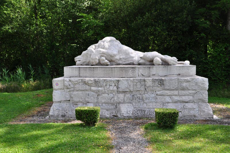 Monument of a Dying Lion Near Fleury Stock Image - Image of ...