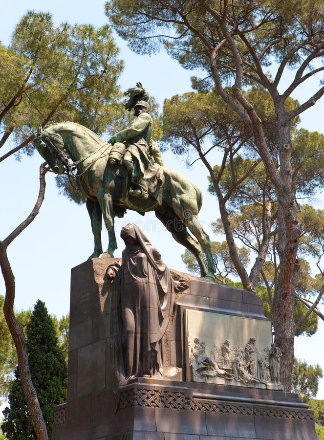 Monument king Umberto I in Villa Borghese park , Rome, Italy royalty free stock photos Monument king Umberto I in Villa Borghese park , Rome, Italy royalty free stock photos