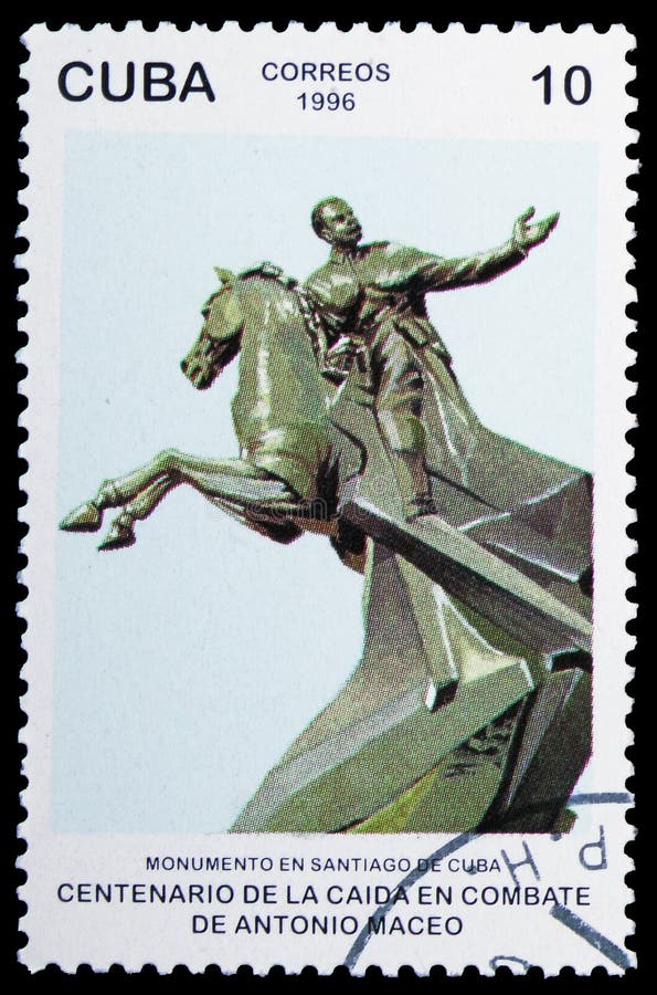 Monument Santiago, hundraårsdag av döden av serie för general Antonio Maceo, circa 1996 arkivbild Monument Santiago, hundraårsdag av döden av serie för general Antonio Maceo, circa 1996 arkivbild
