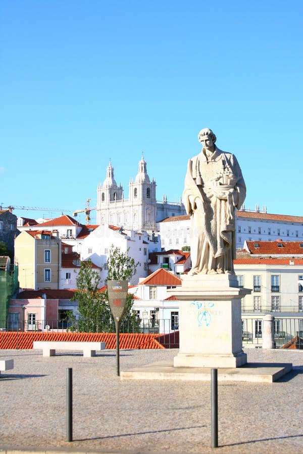 The monument on the street in Lisboa