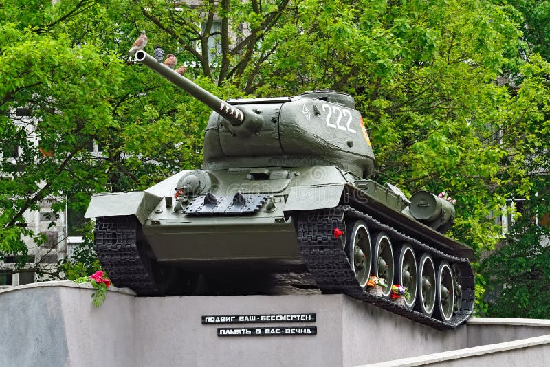 Monument Tank T-34-85. Kaliningrad (formerly Koenigsberg), Russia