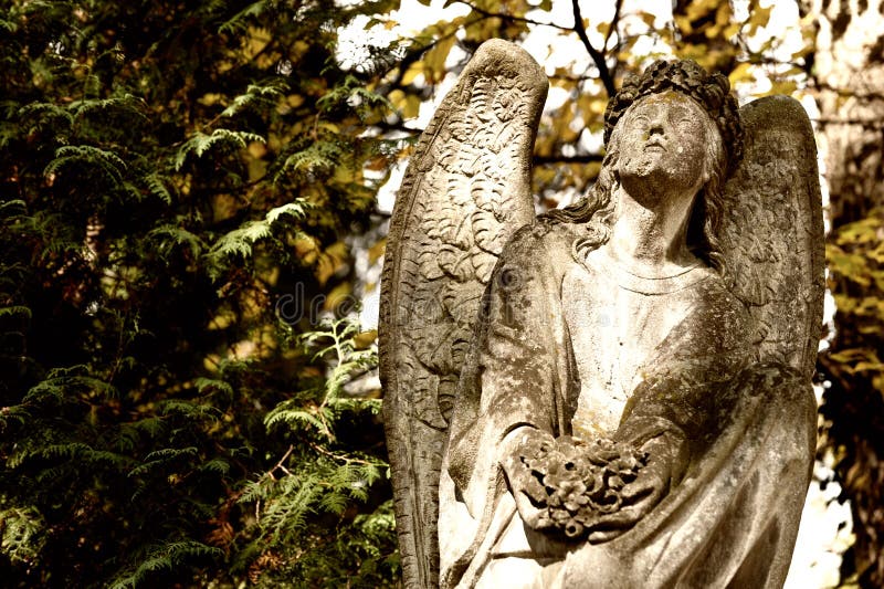 Monument To an Angel on a Cemetery Stock Image - Image of marble ...