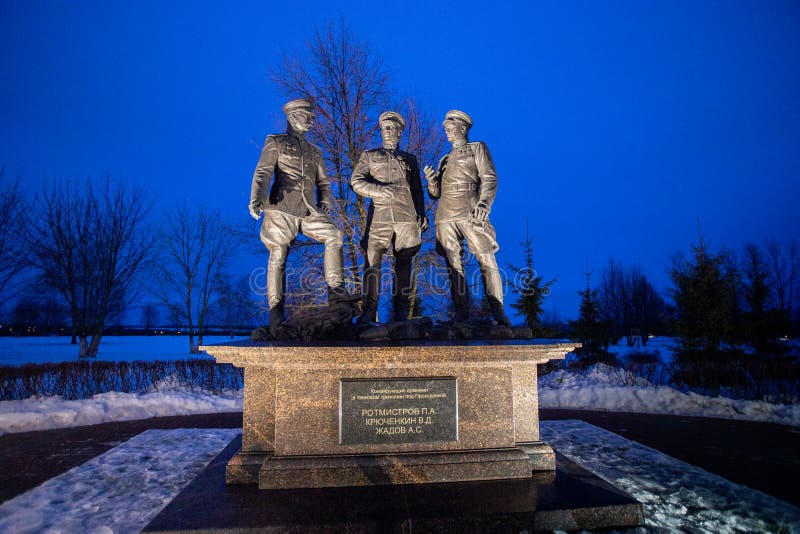 Monument to the army commanders in the Battle of Kursk on Prokhorovskoye field in Prokhorovka village Belgorod region Russia