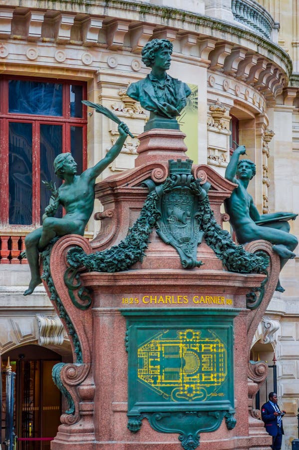 Monument to Charles Garnier, architect of the Palais Garnier, Paris Opera House, France