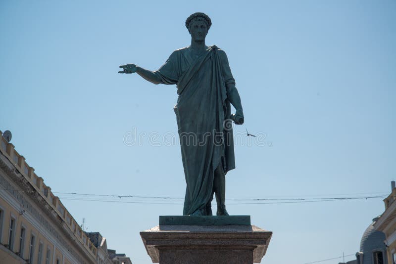 Monument to Duke de Richelieu in Odessa stock photo Monument to Duke de Richelieu in Odessa stock photo