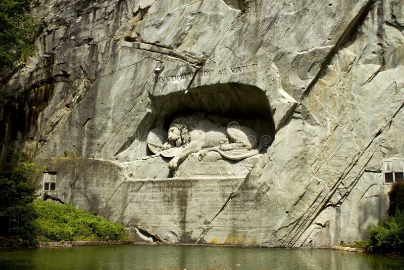 The monument to the dying lion of Lucerne. Switzerland.