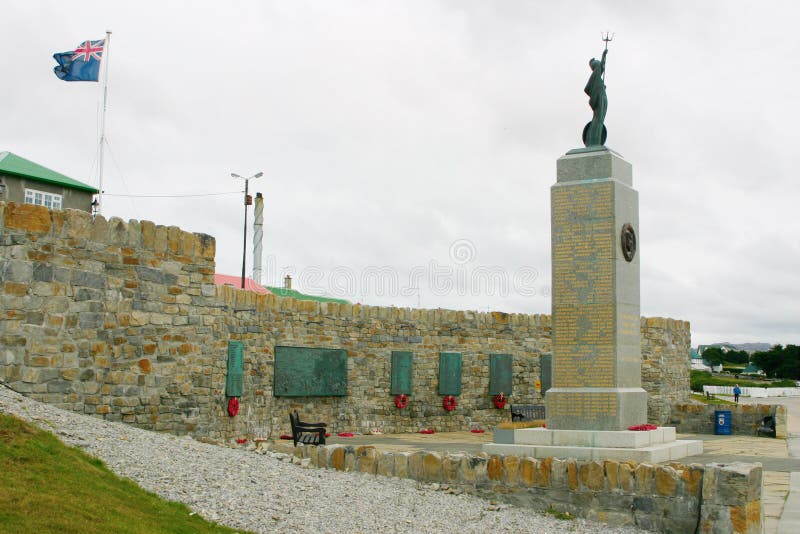 Monument to fallen British soldiers in Falklands stock image Monument to fallen British soldiers in Falklands stock image