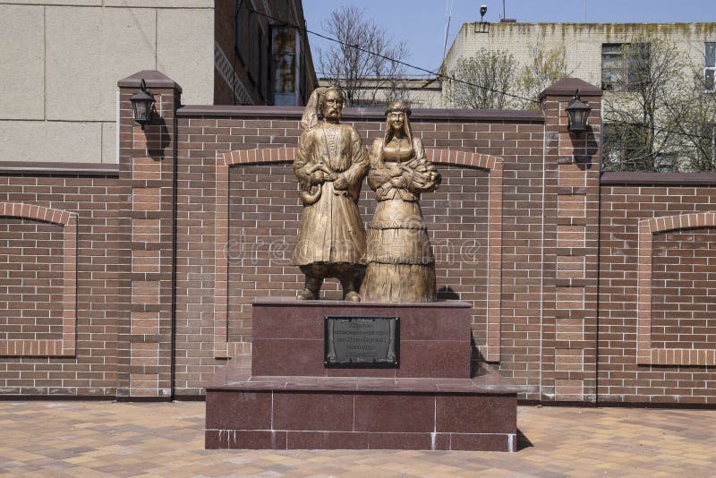 Monument to the first settlers Cossacks in the village of Poltavskaya, Krasnodar Territory. royalty free stock photography Monument to the first settlers Cossacks in the village of Poltavskaya, Krasnodar Territory. royalty free stock photography