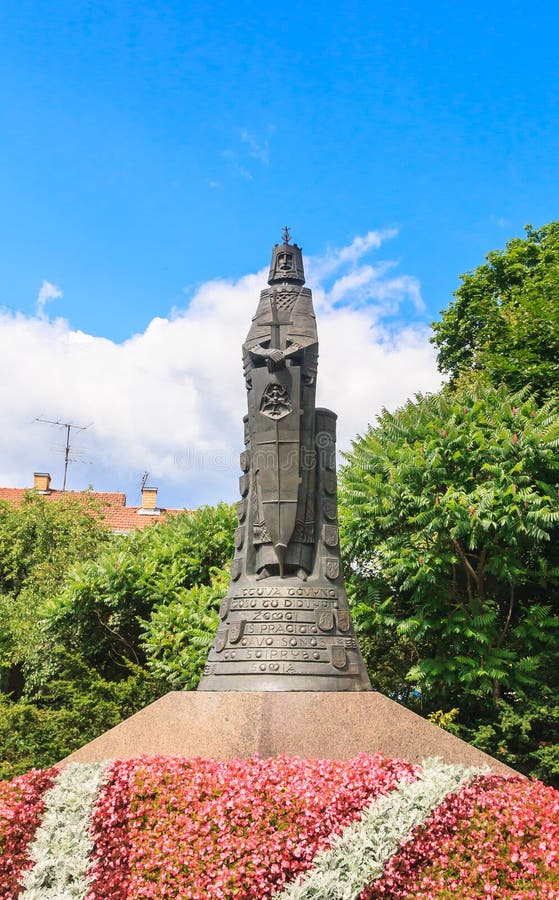The monument to King Mindaugas of Lithuania in Druskininkai