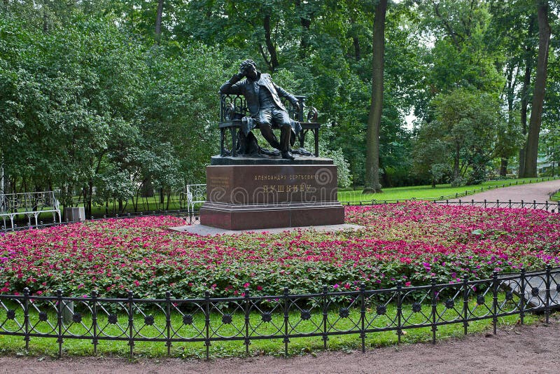 Monument to Pushkin stock photos