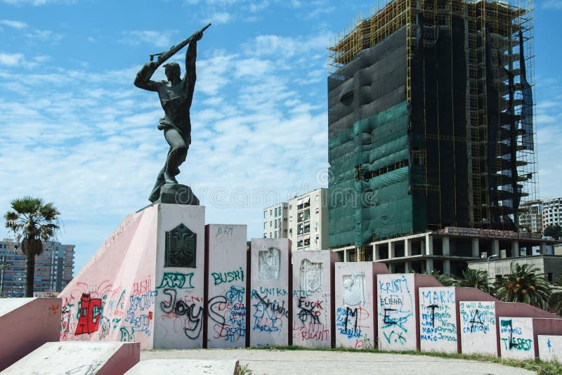 Monument Unknown soldier in Durres Albania