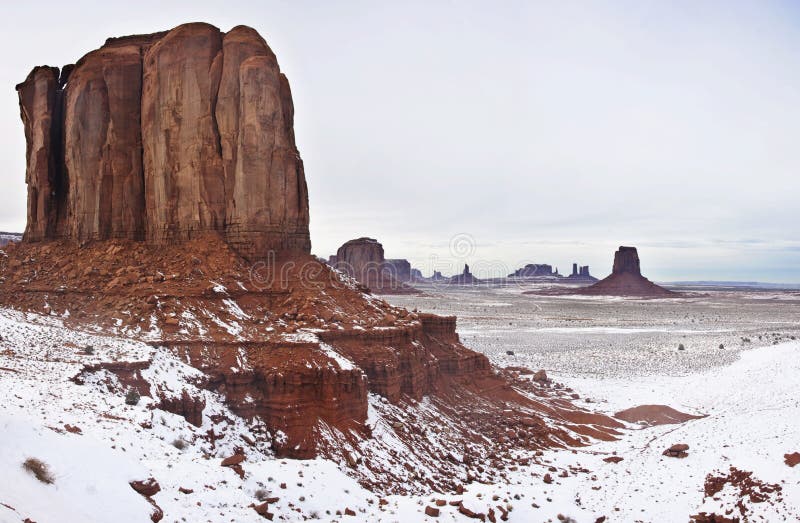 Monument valley, winter time stock photography