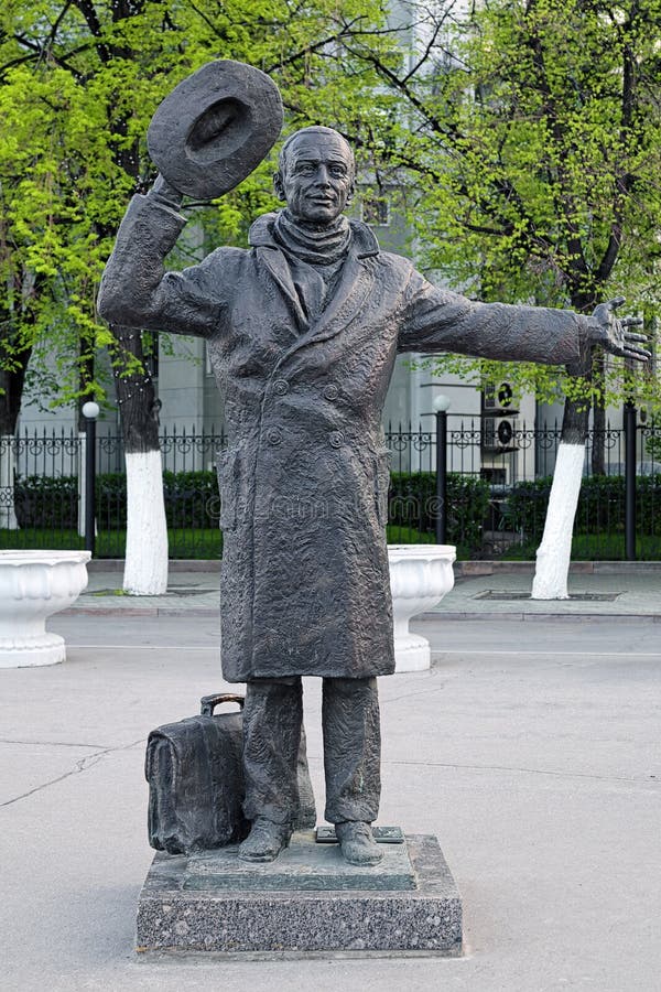 Monument van Yuriy Detochkin in Samara, Rusland stock foto's Monument van Yuriy Detochkin in Samara, Rusland stock foto's