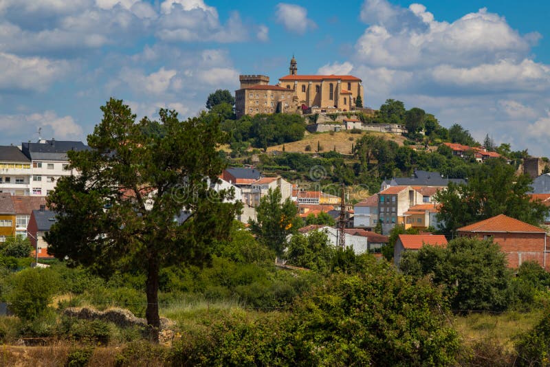 Monumental set of Saint Vincent del Pino, in monforte de lemos, lugo, formed by the Tower of Homage, the Palace of the Condal and the Benedictine Monastery, present-day tourist site