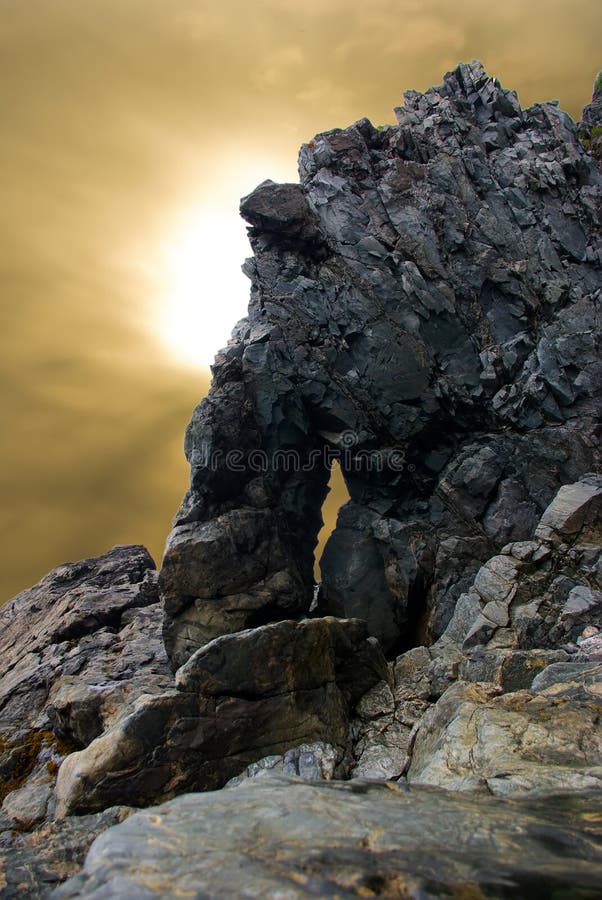 Mountain rock during a decline. Mountain rock during a decline