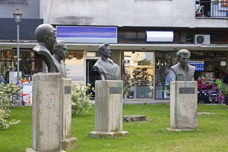 Monumenten van nationale helden in Gevgelija macedonië stock foto Monumenten van nationale helden in Gevgelija macedonië stock foto