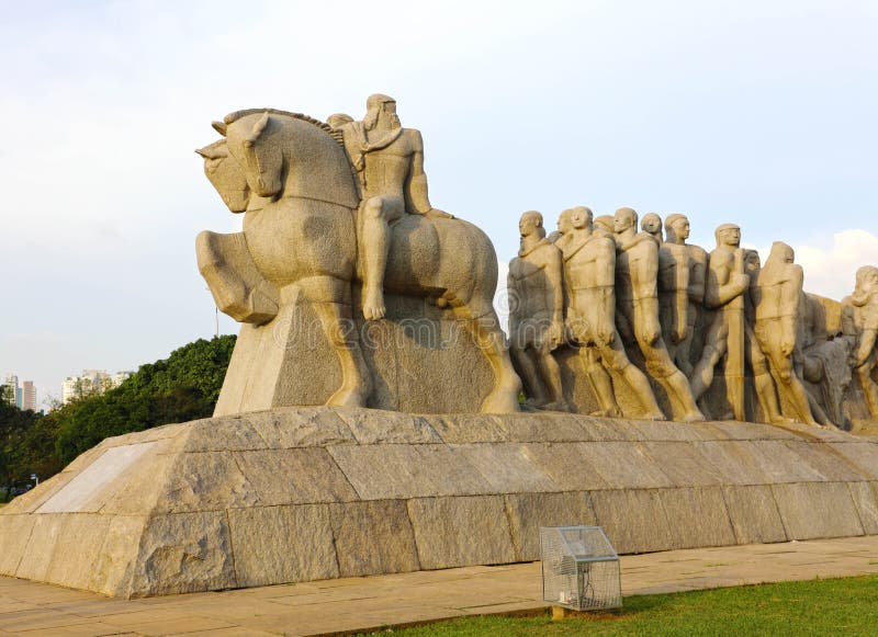 Monumento as Bandeiras Monument to the Flags in Ibirapuera Park, city of Sao Paulo, Brazil