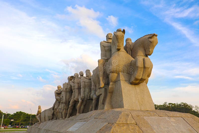 Monumento as Bandeiras Monument to the Flags in Ibirapuera Park, city of Sao Paulo, Brazil