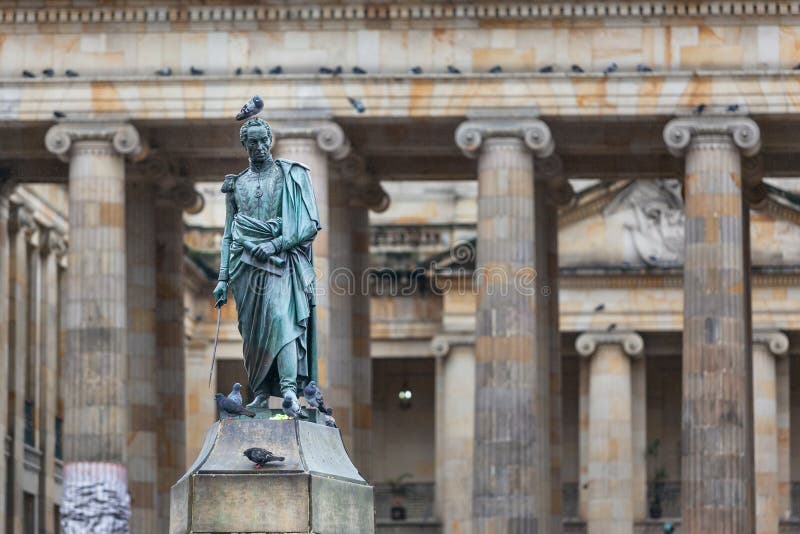 Bronze monument of Simone Bolivar in Bogota city. High quality photo. Bronze monument of Simone Bolivar in Bogota city. High quality photo