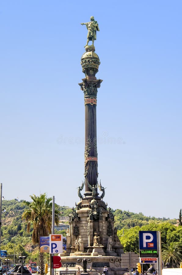 Monumento a Christopher Columbus a Barcellona fotografia stock libera da diritti Monumento a Christopher Columbus a Barcellona fotografia stock libera da diritti