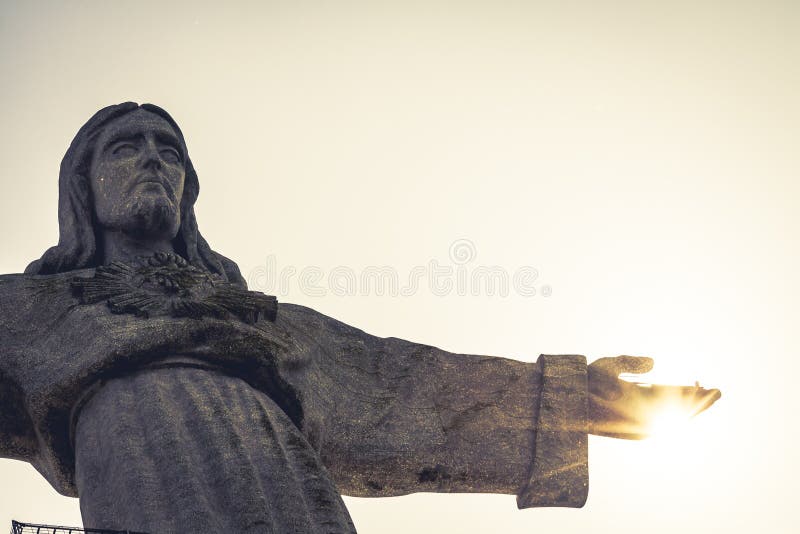 Monumento de Jesus Christ em Lisboa - Portugal imagens de stock Monumento de Jesus Christ em Lisboa - Portugal imagens de stock