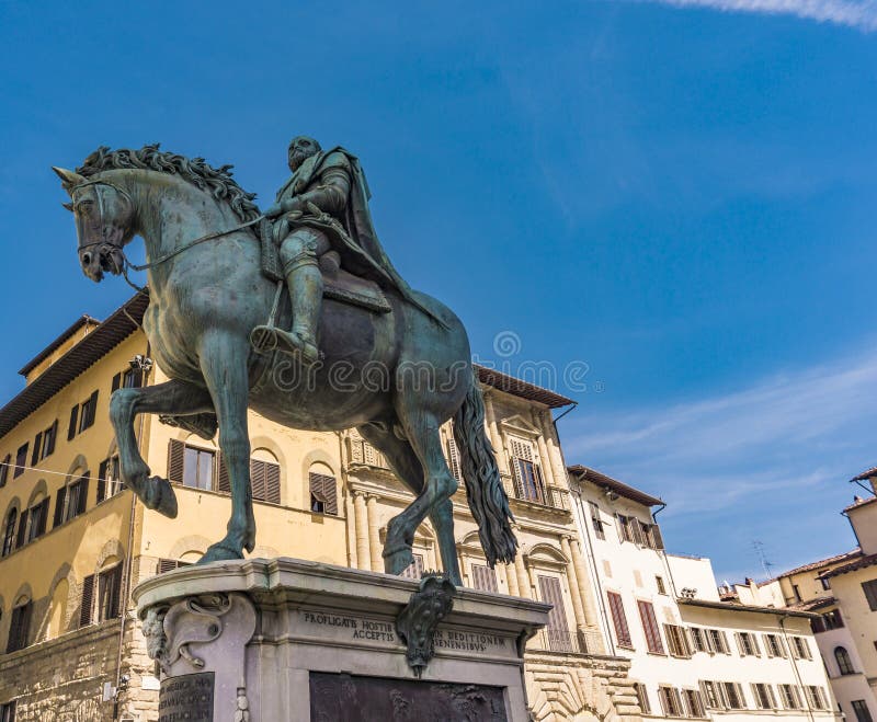 Monumento equestre di Cosimo I a Firenze fotografie stock Monumento equestre di Cosimo I a Firenze fotografie stock