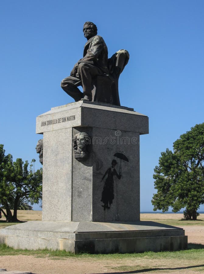 Monumento Montevideo Rambla Uruguai foto de stock Monumento Montevideo Rambla Uruguai foto de stock