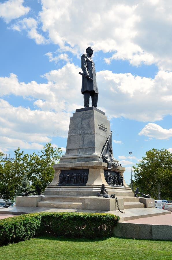 Monument to Pavel Stepanovich Nakhimov famous Russian Admiral, who died during the defense of Sevastopol during the Crimean war. Monument to Pavel Stepanovich Nakhimov famous Russian Admiral, who died during the defense of Sevastopol during the Crimean war.