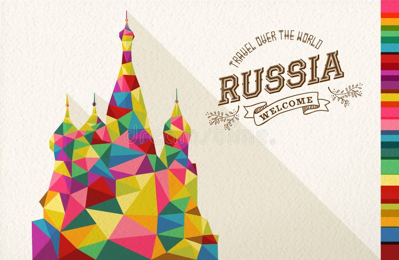 Viagem Rússia marco poligonal monumento ilustração stock