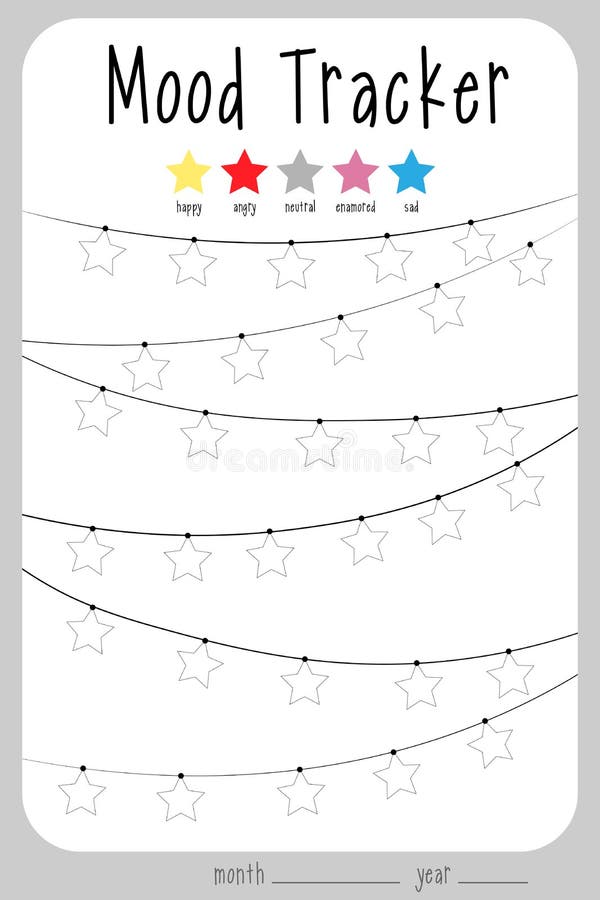 Printable Mood Tracker with Hanging Stars. Bullet Journal Ready To ...