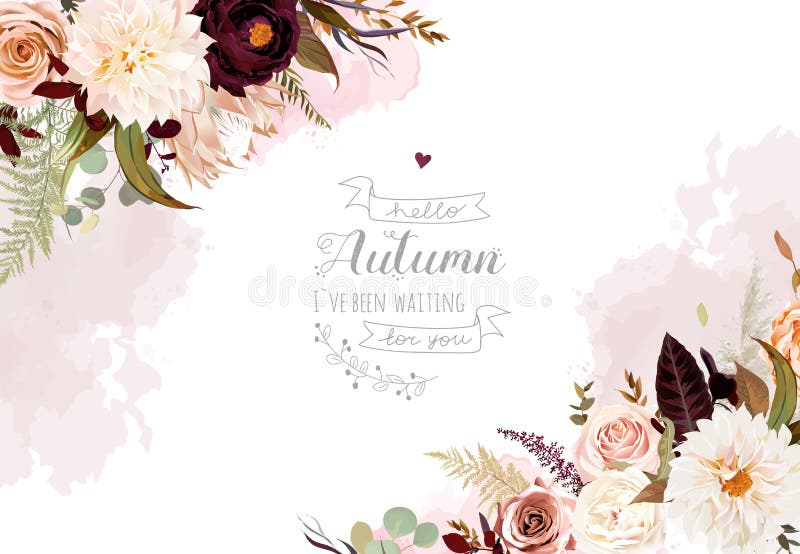 Moody boho chic wedding vector design frame