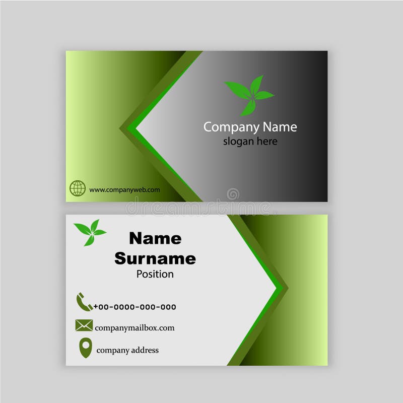Mooi en Elegant groen adreskaartjemalplaatje vector illustratie Mooi en Elegant groen adreskaartjemalplaatje vector illustratie