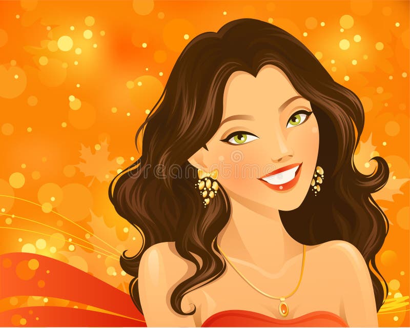 Mooi glimlachend meisje vector illustratie Mooi glimlachend meisje vector illustratie