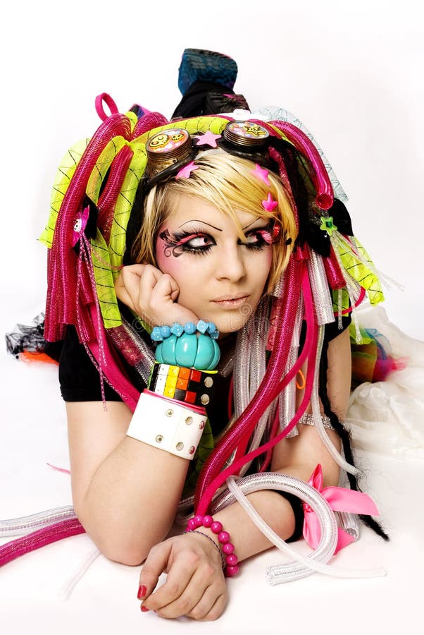 Mooi jong emo meisje royalty-vrije stock foto