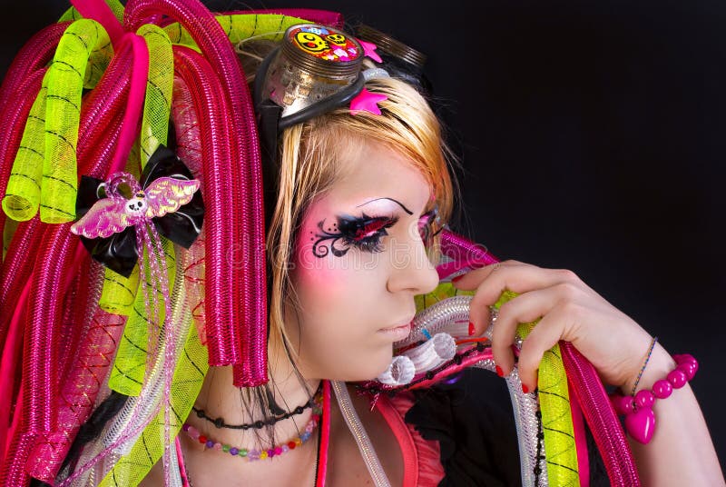 Mooi jong emo meisje stock foto's