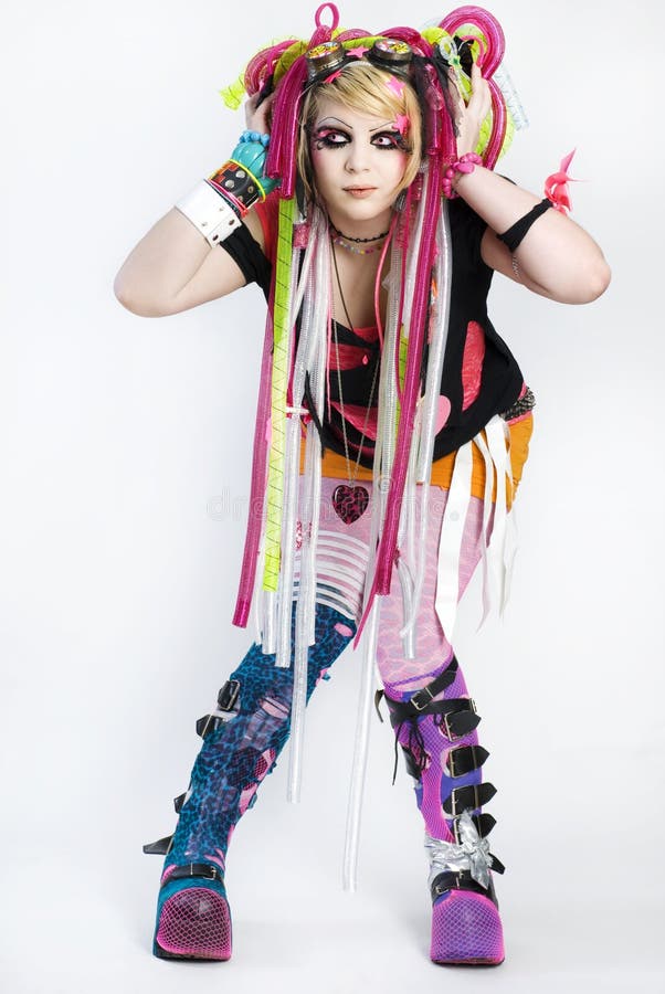 Mooi jong emo-meisje stock afbeelding