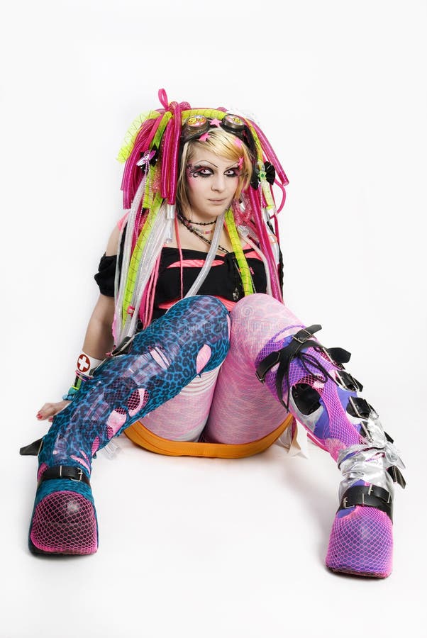 Mooi jong emo-meisje stock foto's