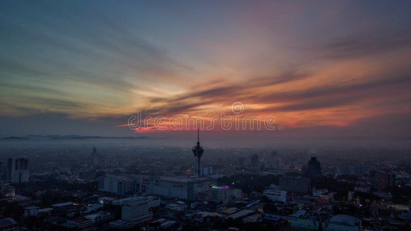 Mooi luchtlandschap van Alor Setar Malaysia Beroemdste Alor Setar Tower in Maleisië stock foto Mooi luchtlandschap van Alor Setar Malaysia Beroemdste Alor Setar Tower in Maleisië stock foto