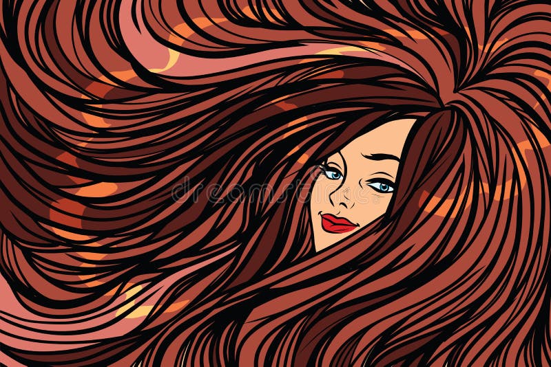 Mooi meisje met lang haar verlaten achtergrond royalty-vrije illustratie Mooi meisje met lang haar verlaten achtergrond royalty-vrije illustratie