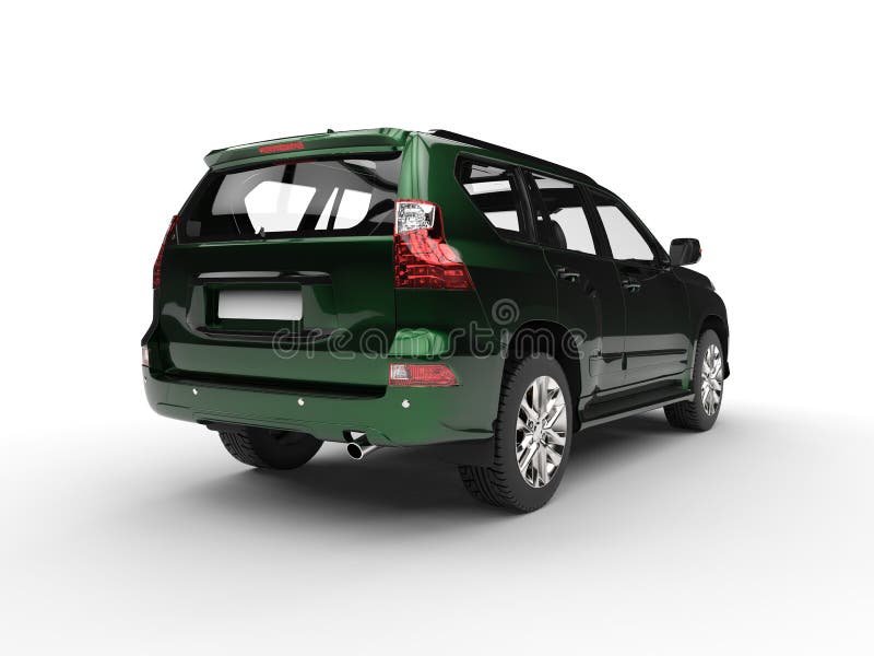Mooi modern metaal groen SUV - staartmening royalty-vrije illustratie