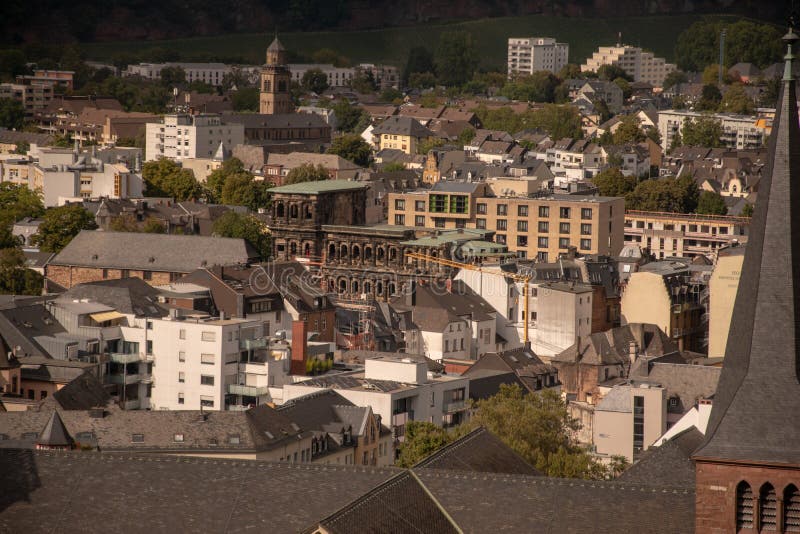 Prachtig uitzicht op de Casemates du Bock in Luxemburg stock afbeelding