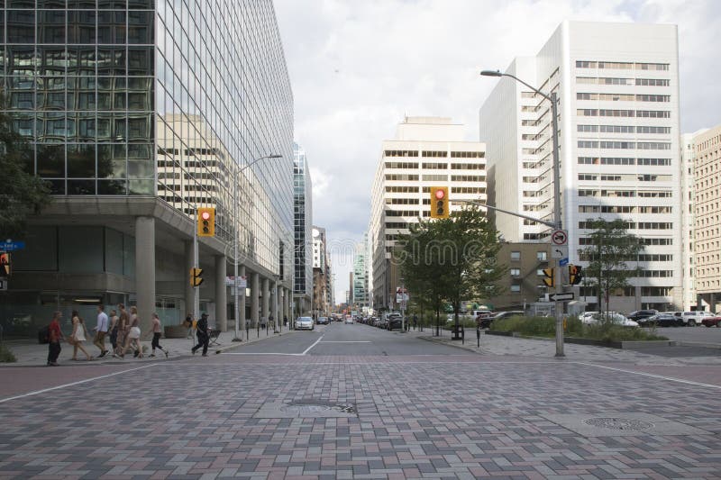 Mooi uitzicht op straat in het centrum van ottawa royalty-vrije stock foto