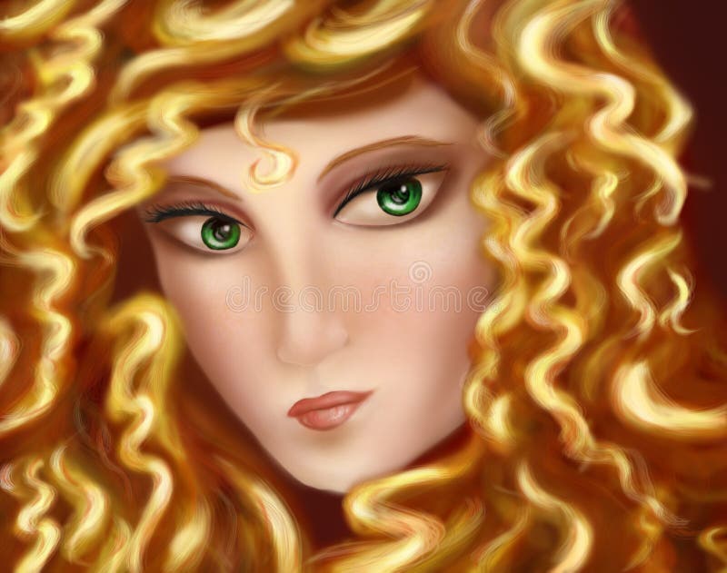 Mooi Vrouwelijk Gezicht, Fee Vrouw vector illustratie